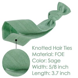 MEEDEE 100 Pack Sage Green Hair Ties For Women Soft Elastic Ribbon No Crease Hair Tie Decorative Knotted Hair Ties No Damage Green Elastic Hair Ties Ouchless Hair Ties Yoga Hair Ties Elastic Bracelets