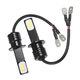 A ABSOPRO H1 LED Fog Lights Bulbs 6000K Cool White Super Bright 80W Power 3570 Chips LED Car Driving Running DRL Lamp Bright IP67 Waterproof Aluminum White (Set of 2)
