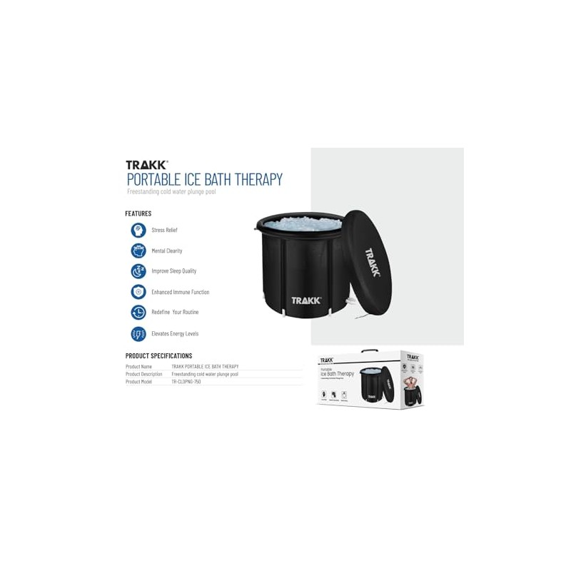 TRAKK Portable Ice Bath Tub Therapy with Cover - 150