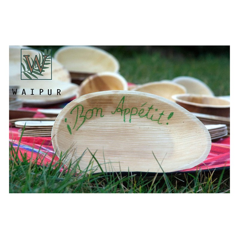 Waipur Organic Palm Leaf Plates - 25 Plates Heart 15
