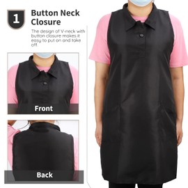 Segbeauty Hair Stylist Vest, Barber Vest Hairdresser Sleeveless Apron with 2 Pocket for Women, Adjustable V-neck Cosmetology Salon Apron Pet Groomer Gown SPA Uniforms Protective Work Clothes Large