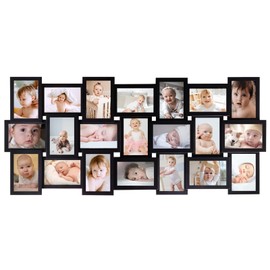HELLO LAURA Picture Frames Collage Wall Decor - 21 Picture Collage Frames for 4x6 Photos Display Wall Hanging Gallery Frame Set Photo Collage Frame for Home Living Room - Black
