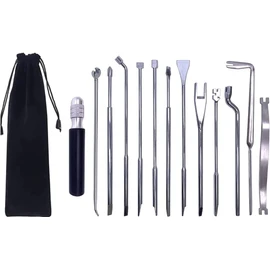 Jiayouy 13pcs Piano Regulating Tool Kit with 6" Combination Handle Multi-purpose Regulating Screwdriver Capstan Screw Wrench DIY Repair Maintain Piano Tools Silver