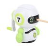Manual Pencil Sharpener, Green Robot Shape ABS Plastic Stationery School