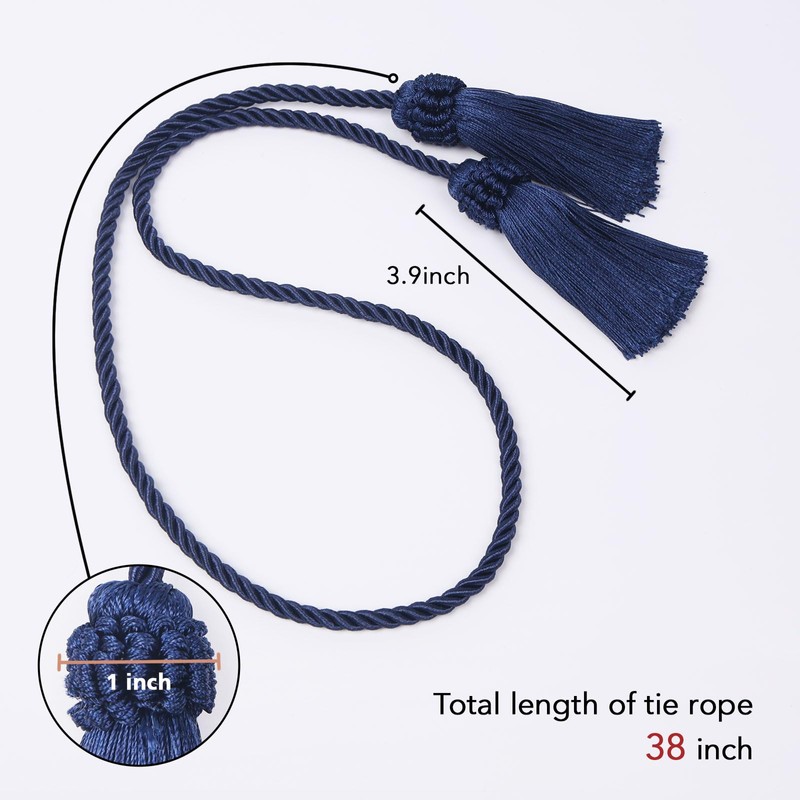 Pretty Jolly 2 Pack Double-Ended Tassel Curtain Tiebacks European Style
