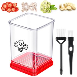 cotaour Fruit Slicer, Stainless Steel Cup Slicers, Vegetable Slicer for Strawberry Banana Egg, Salad Quickly Making, Portable Kitchen Slicing Tool (1)