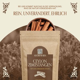 Ceylon Cinnamon Sticks Alchemara (250g) – Ceylon Cinnamon Stick – Gently Dried Spices and Seasonings Ideal for Cooking – Aromatic Spices
