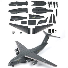 1:100 Scale Y-20 Transport Aircraft Quick Assembly Model Kit, Plastic Y-20 Fun Toy Airplane Assembly Model with Stand Kids Gift Suitable