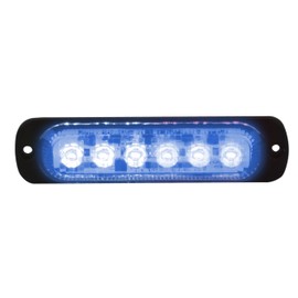 6-Watt Blue Ultra Slim LED Strobe with 19 Flash Patterns