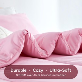 SLEEP ZONE Kids Pink Bedding Comforter Set Full/Queen Size - Super Soft & Cute Printed 3-Piece Comforter Set All Seasons for Girls, Fade Resistant, Machine Washable, Ballet Pink