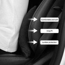 POKSRI 1P Lumbar Support Pillow,15x9 Suede Drive car Back Pillows,Polyester Back Pillow,seat,Office,Sofa,Rest,Improve Posture(Orange-Brown)