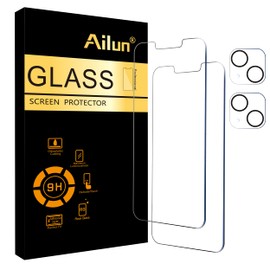 Ailun Ailun 2 Pack Screen Protector for iPhone 13 mini [5.4 inch] Display 2021 with 2 Pack Tempered Glass Camera Lens Protector,[9H Hardness]-HD