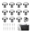 XMDROU Pack of 12 Furniture Knobs, Silver, Cupboard Knobs, Stainless
