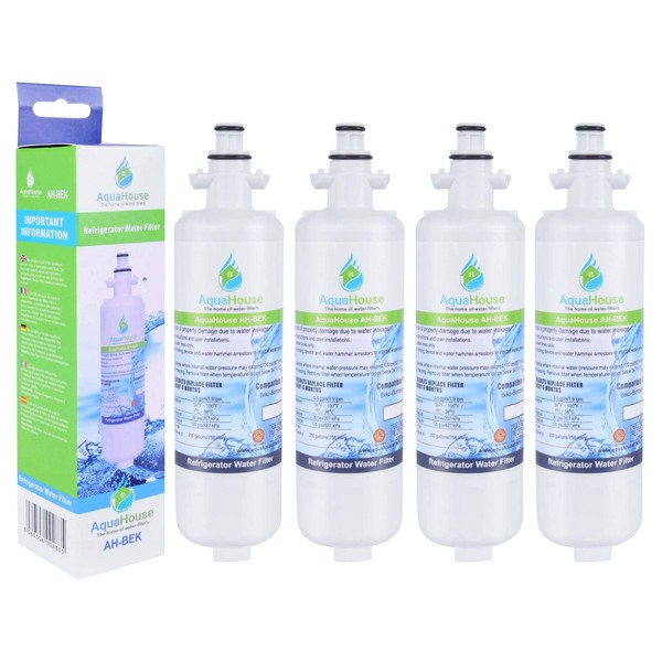 4X AquaHouse AH-BEK Fridge Water Filter for Beko 4874960100, Howdens