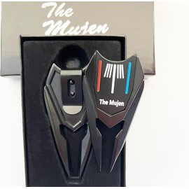 The Mujen Golf Ball Marker, Golf Alignment Ball Marker for Putting, Golf Divot Tool, Golf Training Aid Golf Accessories with Hat Clip, Cleaner, Club Holder, Golf Gift (Black)