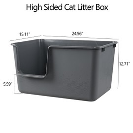 Waikhomes 2 Pack Extra Large Litter Box, High Sided Litter Box for Multi Cat Households, Easy Cleaning, Includes Scoops