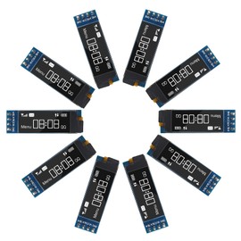 ACEIRMC I2C Display Module 0.91 Inch I2C OLED Display Module I2C OLED Screen Driver DC 3.3V~5V 4PINS for Arduino ESP32 ESP8266 AVR PIC STM32 for Raspberry pi (10pcs White)
