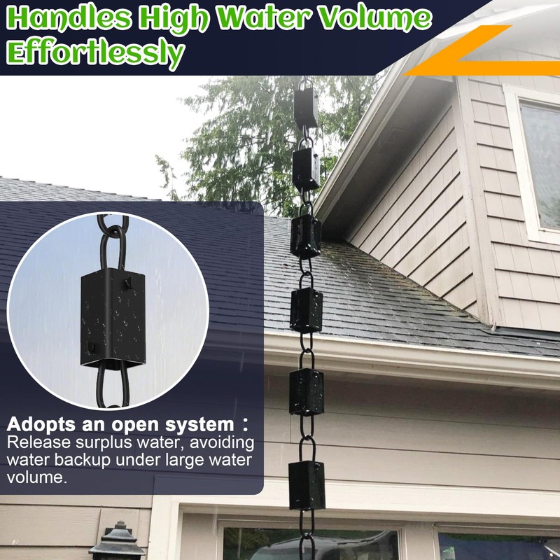 Fixirons 1PCS 8.5 Ft Rain Chain Rain Chain for Gutters