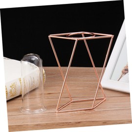 Mipcase 1Pc Geometric Art Vase Creative Frame Planter for Hydroponics Short Rose Gold Design Unique Home Decor for Flowers and Plants for Anniversaries and Special Occasions