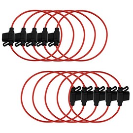 TmallTech 10pcs Inline 16 AWG Blade ATM Mini Fuse Holder with 30cm Wire (Pack of 10)