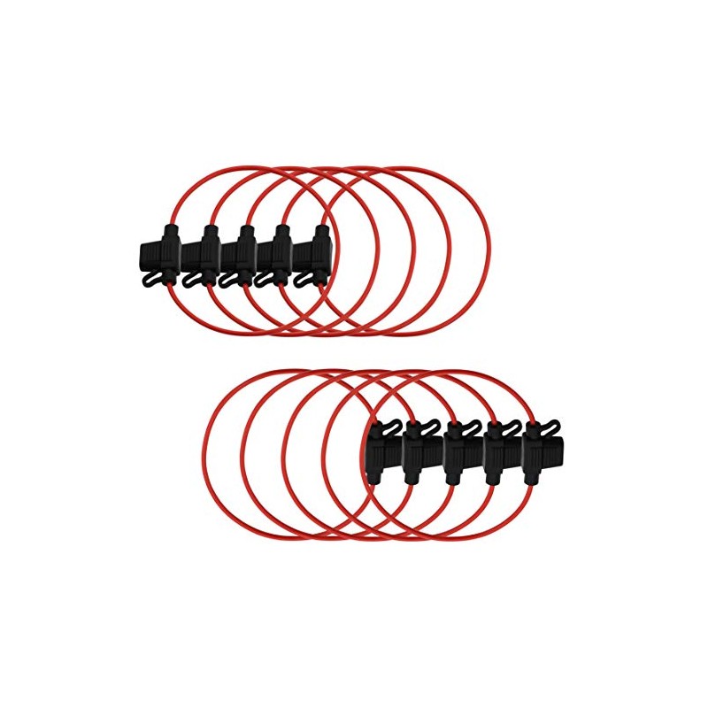 TmallTech 10pcs Inline 16 AWG Blade ATM Mini Fuse Holder