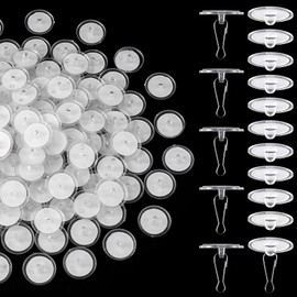 Mxxipp 60 Pack Self-Adhesive Ceiling Hooks for Hanging,Damage-Free No-Drill Ceiling Discs, Removable Transparent Wall Hanger for Festival Wedding Birthday Party Christams Decorations