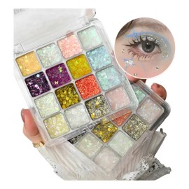 Paleta De Sombras De Ojos Con Lentejuelas De 16 Colores Con