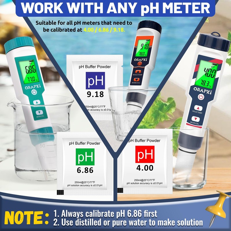 ORAPXI 15 Pack pH Meter Calibration Solution Buffer Solution Powder