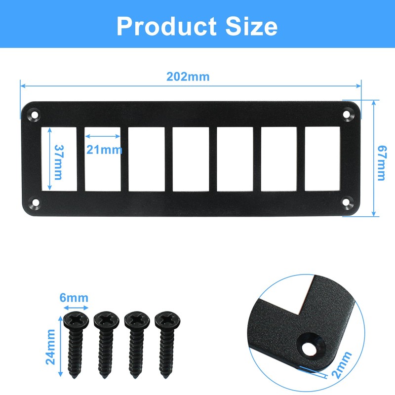 PHITUODA 7 Gang Rocker Switch Panel Housing Holder, Rocker Toggle