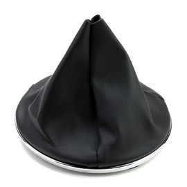 Gear Stick Gaiter for Fiat 500 500C Faux Leather Compatible Gear Stick Gaiter for Fiat 500 2007-2015 50293173 50295075 50295325 55344016 with Mounting Ring and Round Frame Chrome Plated