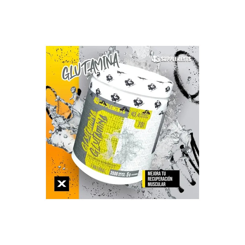 Glutamina en Polvo Sin Sabor 350 g Unflavored Glutamine Powder,