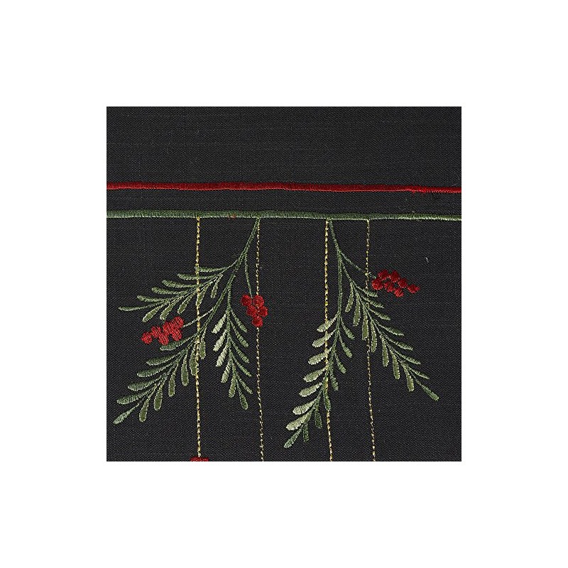 Embroidered Baubles & Mistletoe Xmas Noel Runner Festive Christmas Table