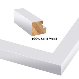 Egofine 18x24 Solid Wood Poster Frames Matted for 16x20 White - Acrylic Plexiglass Front for Wall Mounting Hanging Picture Frame Vertically or Horizontally, Set of 2