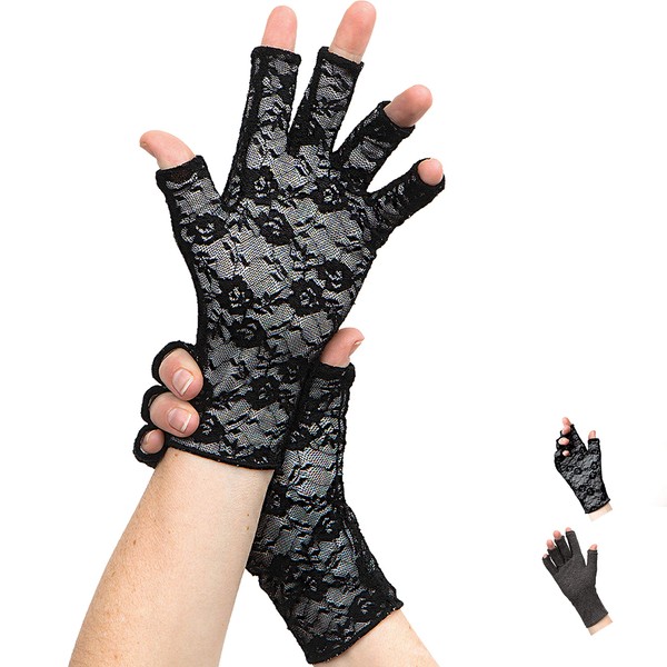 Classy Pal - Guantes de compresión para artritis, guantes de escritura para aliviar el dolor de manos, Lace, Medium (1 Pair)