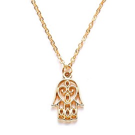 Vita Sharks Good Karma Necklace gift. Spiritually inspired jewellery, infused with Reiki energy for good karma & fortune. necklaces for mind, body and spirit (Gold Hamsa Hand)