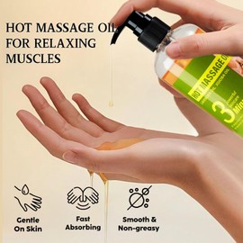 Hot Massage Oil for Relaxing Muscles, Lavender Oil Warming Massage Oils for Massage Therapy, 235ml Body Oil for Women, Lavender Essential Oils with Caffeine Recovery, Cellulite Appearance Relaxation