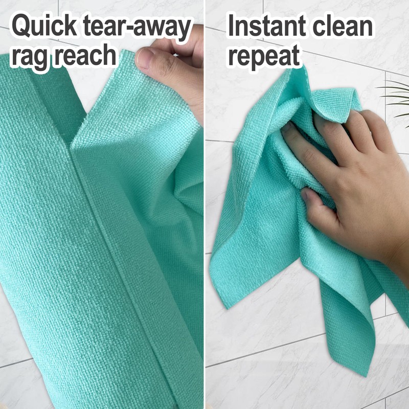 Socrates Microfiber Cleaning Cloth Roll – 50 Tear-Away Sheets,30x30cm, Ultra-Absorbent,