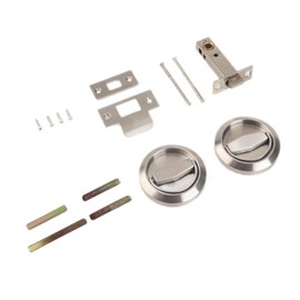 Dixiao 304 Stainless Steel Round Hidden Recessed Cup Door Lock, Doorknobs, Flush Door Locker, Flat Door Knob, Flat Passage Door Lock, 1 Set