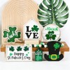 DIYDEC 6Pcs St.Patrick's Day Table Decoration Luck Shamrocks Wooden Signs