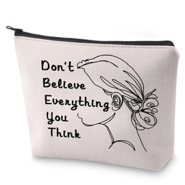 Mental Health Awareness Cosmetic Bag Psychology Gift Don't Believe Everything You Think Makeup Bag For Psychotherapist Gift, Don't Believe Everything You Think