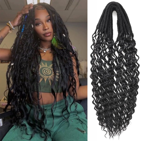 Leeven 24 Inch Wavy Dread Extensions Soft Double Ended Dreadlocks