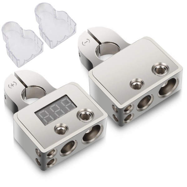 Unbranded Car Battery Terminal Connectors Kit w/ Digital Voltmeter Display