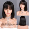 Fereowth 12 Inch Bob with Bangs Wigs for Women Human