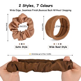 Laveroar Hair Scrunchies for Women, Set of 7 Soft & Stretchy Hair Scrunchies for Women – No Damage, No Marks, Ideal for Long, Short & Curly Hair