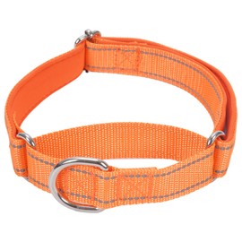 SGODA Martingale Dog Collar, Reflective Nylon Padded Dog Training Collars for Medium Dogs, Orange M