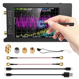 V4.3 NanoVNA-H4 Vector Network Analyzer, 10k-1.5GHz HF VHF UHF Standing Wave Measuring Instrument, S-Parameter, VSWR, Phase, Delay, Smith Chart Measurement, 4" LCD Touch Screen Antenna Analyzer