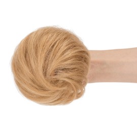 SEGOHAIR Messy Bun Hairpiece Human Hair Scrunchies Hairpieces for Women Hair Bun Extensions Ponytail Updos #27 Dark Blonde