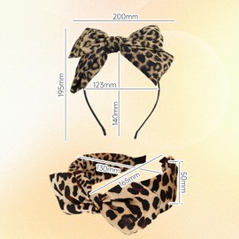 2 Pieces Of Leopard Print Headband, Retro Headband, Fashionable Bow Hair Accessories, Hairstyle Decorations, Clothing Accessories.