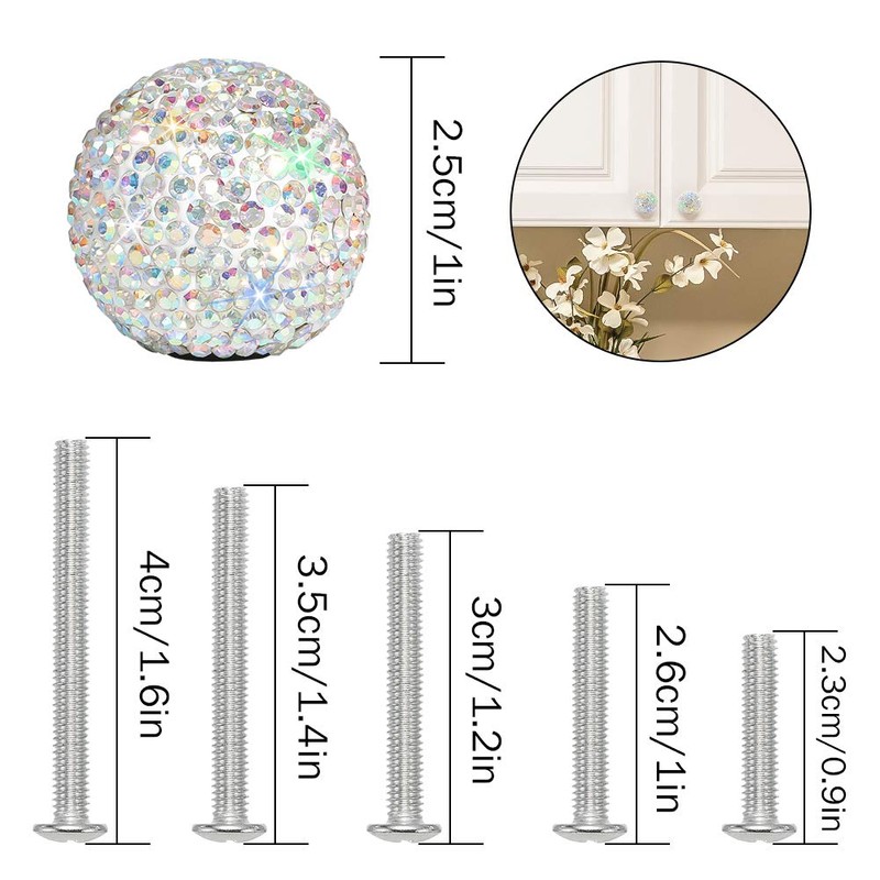 SAVORI Cabinet Knob Crystal Dresser Cupboard Drawer Wardrobe Door Knobs