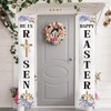 Easter Decorations Outdoor Happy Easter&He Is Risen Porch Sign Banner